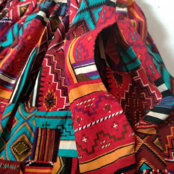 McCalls Skirt Small Long Maxi Southwestern Native Patchwork Tribal Print Natural - Picture 9 of 11